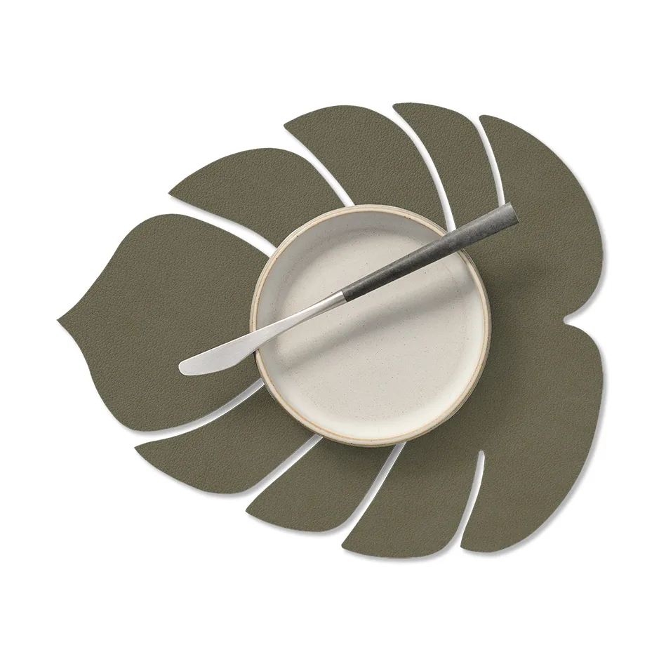 Monstera Leaf Nupo placemat S, Army green LIND DNA