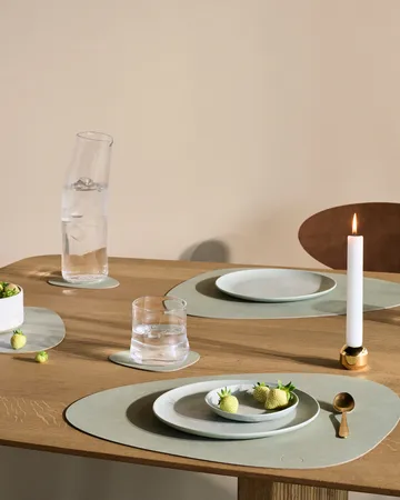 Nupo placemat reversible curve L 1 pc - Dark green-olive green - LIND DNA