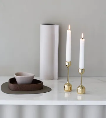 Silhouette candle sticks 2 pieces - Gold - LIND DNA