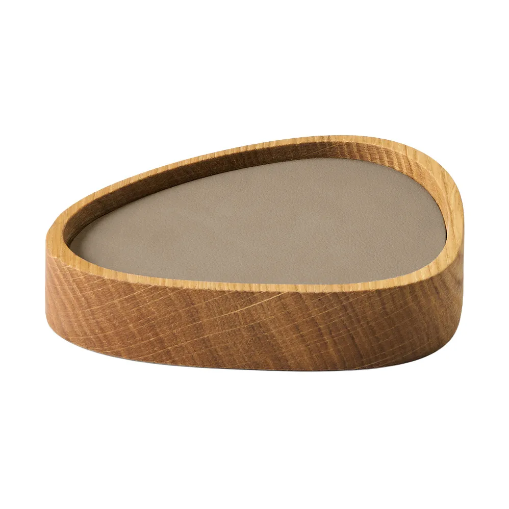 Wood Box coaster set, Nature-oak, curve, S, Nupo clay brown, 9 pieces LIND DNA