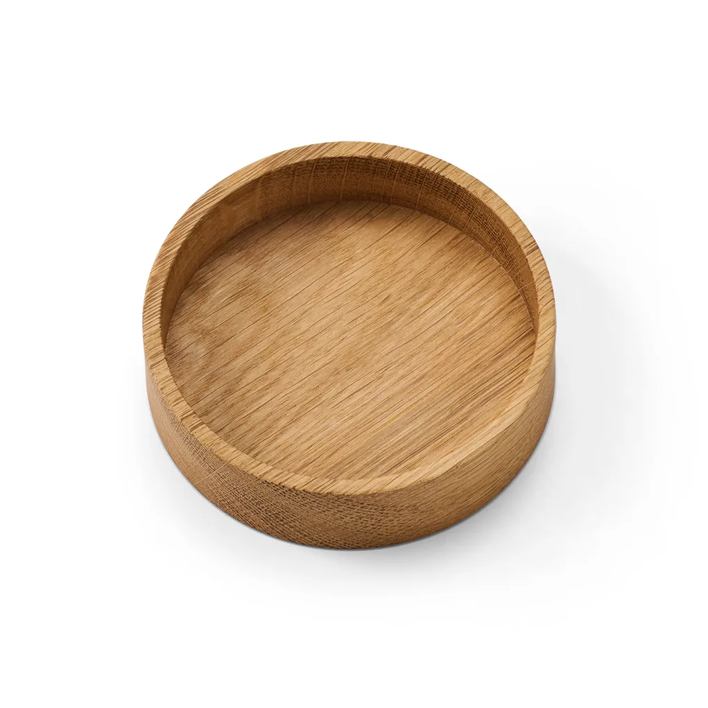 Wood Box storage for coasters, Nature-oak, circle, S LIND DNA