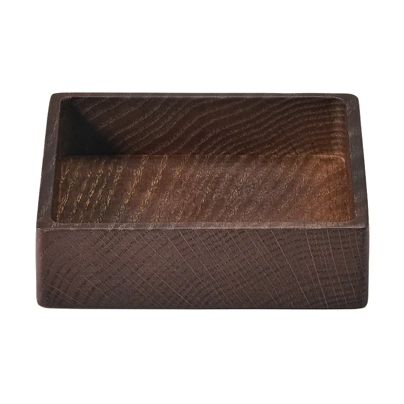 Wood Box storage for coasters, Smoked-oak, square, S LIND DNA