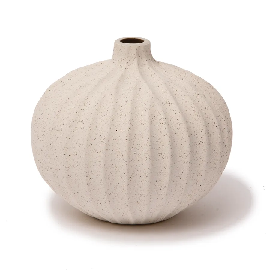 Bari vase, Sand white light deep line, S Lindform