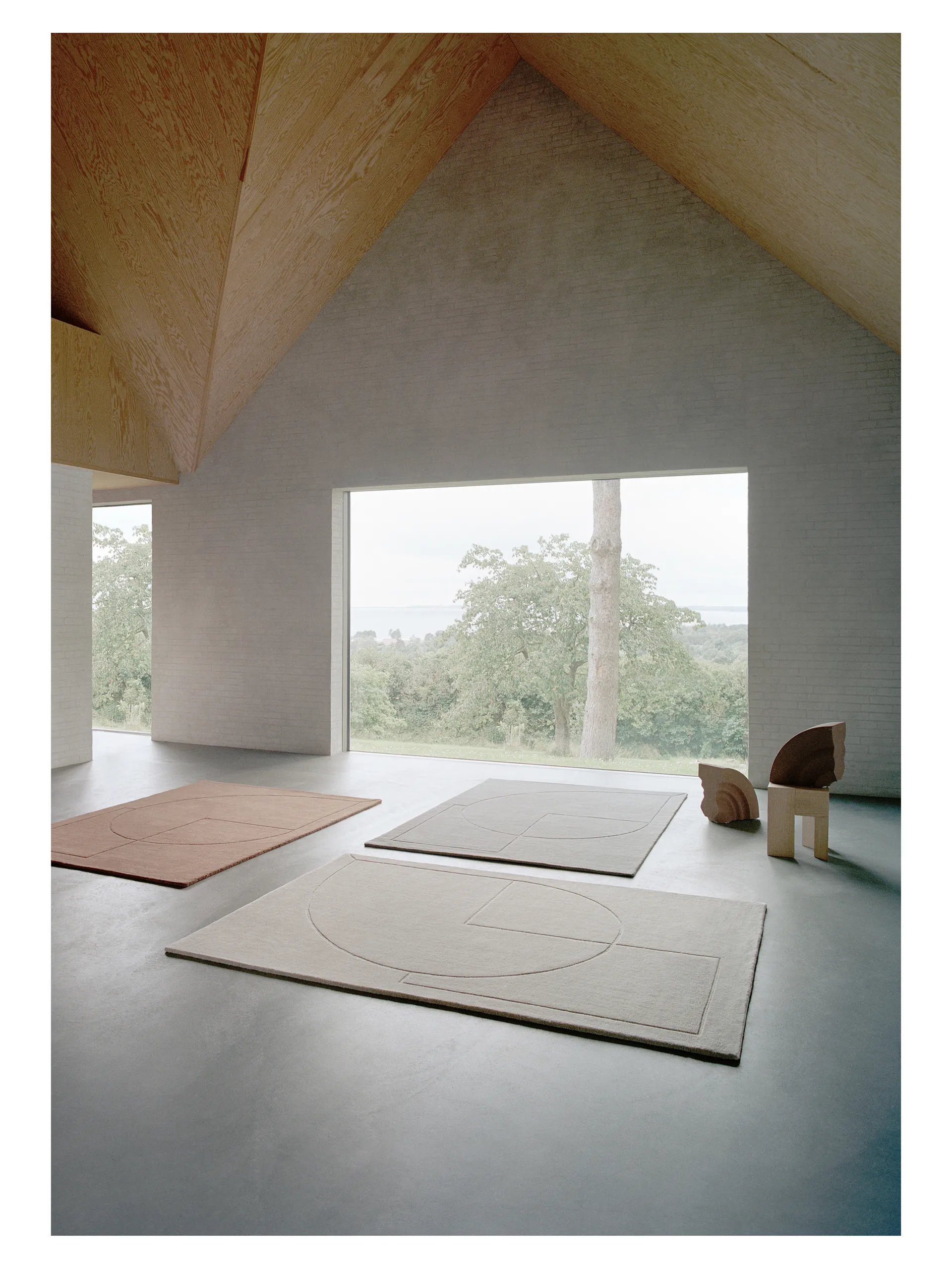 Lineal Poem wool carpet, Beige. 250x350 cm Linie Design