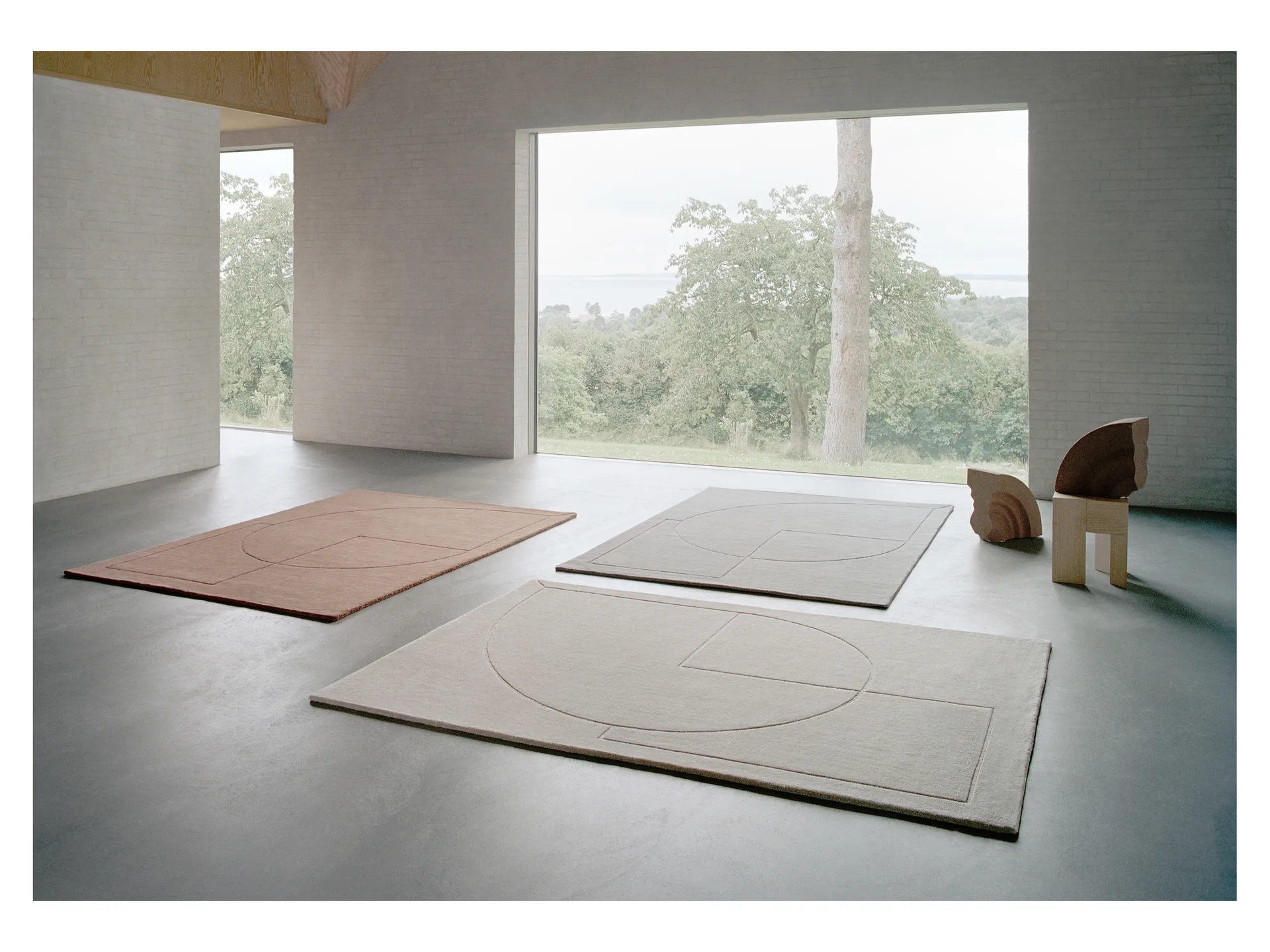 Lineal Poem wool carpet, Grey. 140x200 cm Linie Design