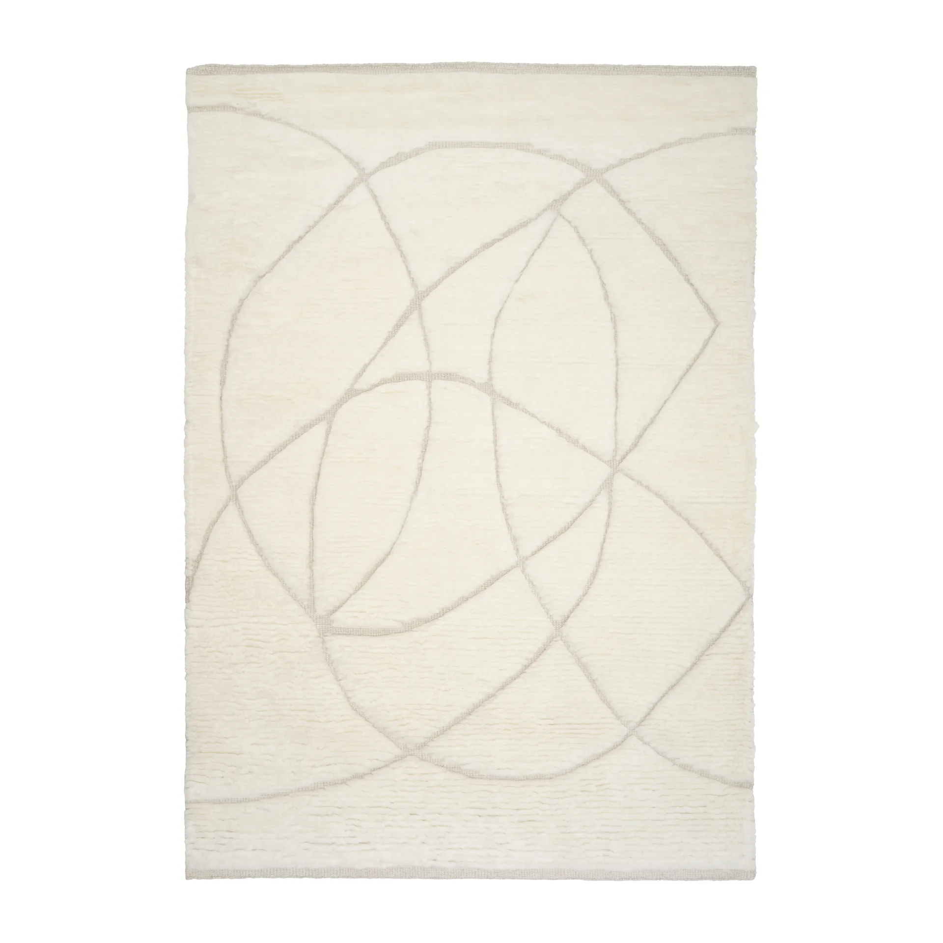 Lineal Sweep wool carpet, White. 250x350 cm Linie Design
