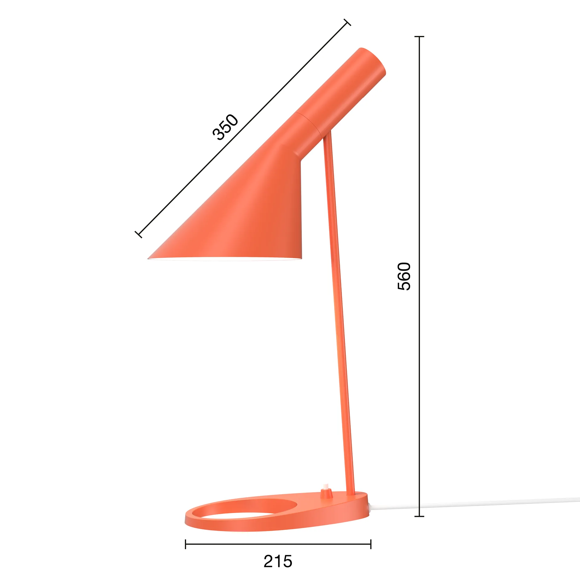 AJ table lamp, Electric orange Louis Poulsen