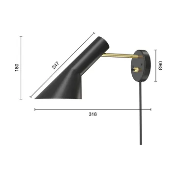 AJ wall lamp - Brass-black - Louis Poulsen