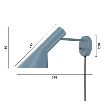 AJ wall lamp - Dusty blue - Louis Poulsen
