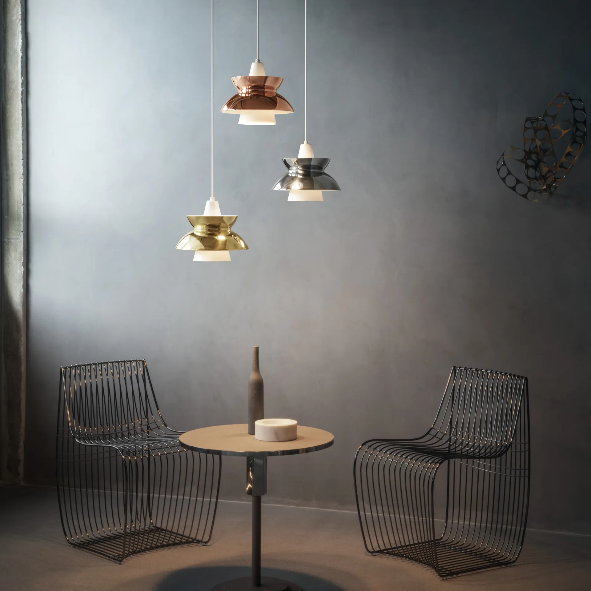 Doo-Wop pendant lamp metal , Stainless steel Louis Poulsen