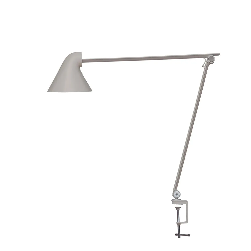 NJP desk lamp, Light grey, clip, 3000k Louis Poulsen