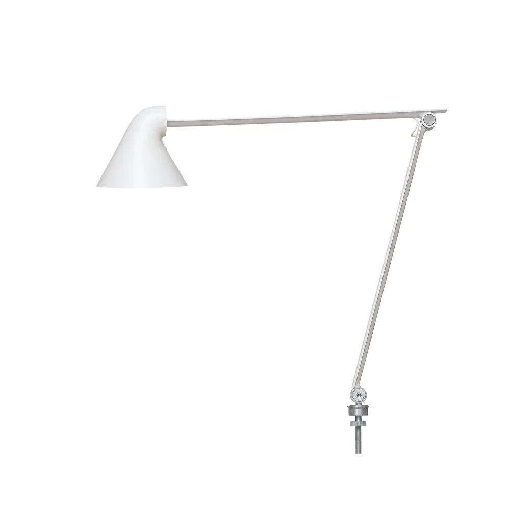 NJP desk lamp, White, pin ø10 cm, 3000k Louis Poulsen