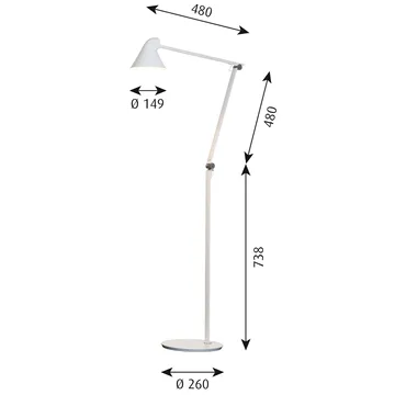NJP floor lamp - White - Louis Poulsen