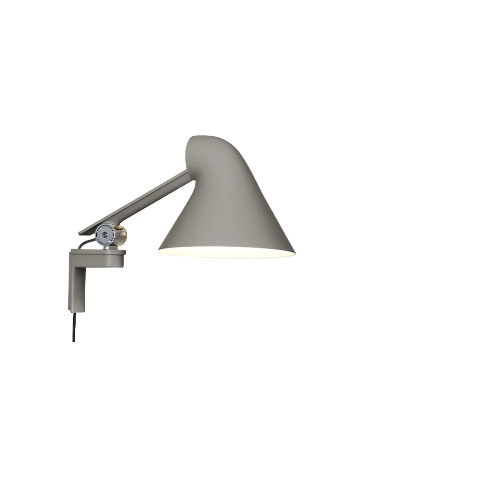 NJP wall lamp, Light grey, short arm, LED, 3000k Louis Poulsen