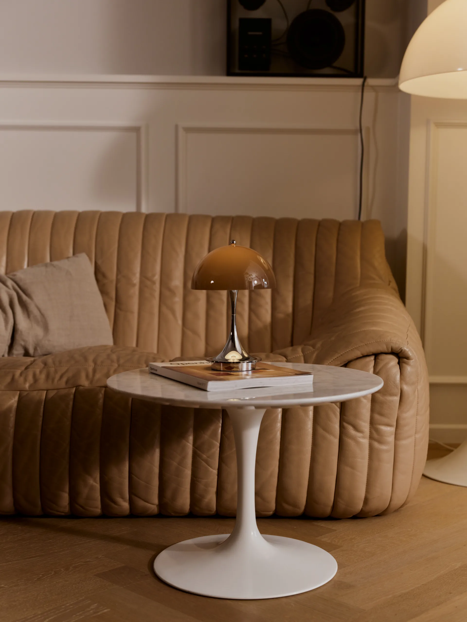 Panthella 160 Portable v3 table lamp, Original Opal Brown Louis Poulsen