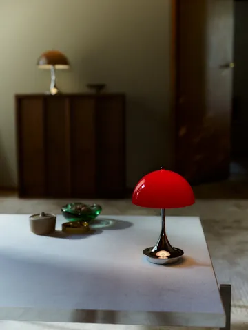 Panthella 160 Portable v3 table lamp - Original Opal Red - Louis Poulsen
