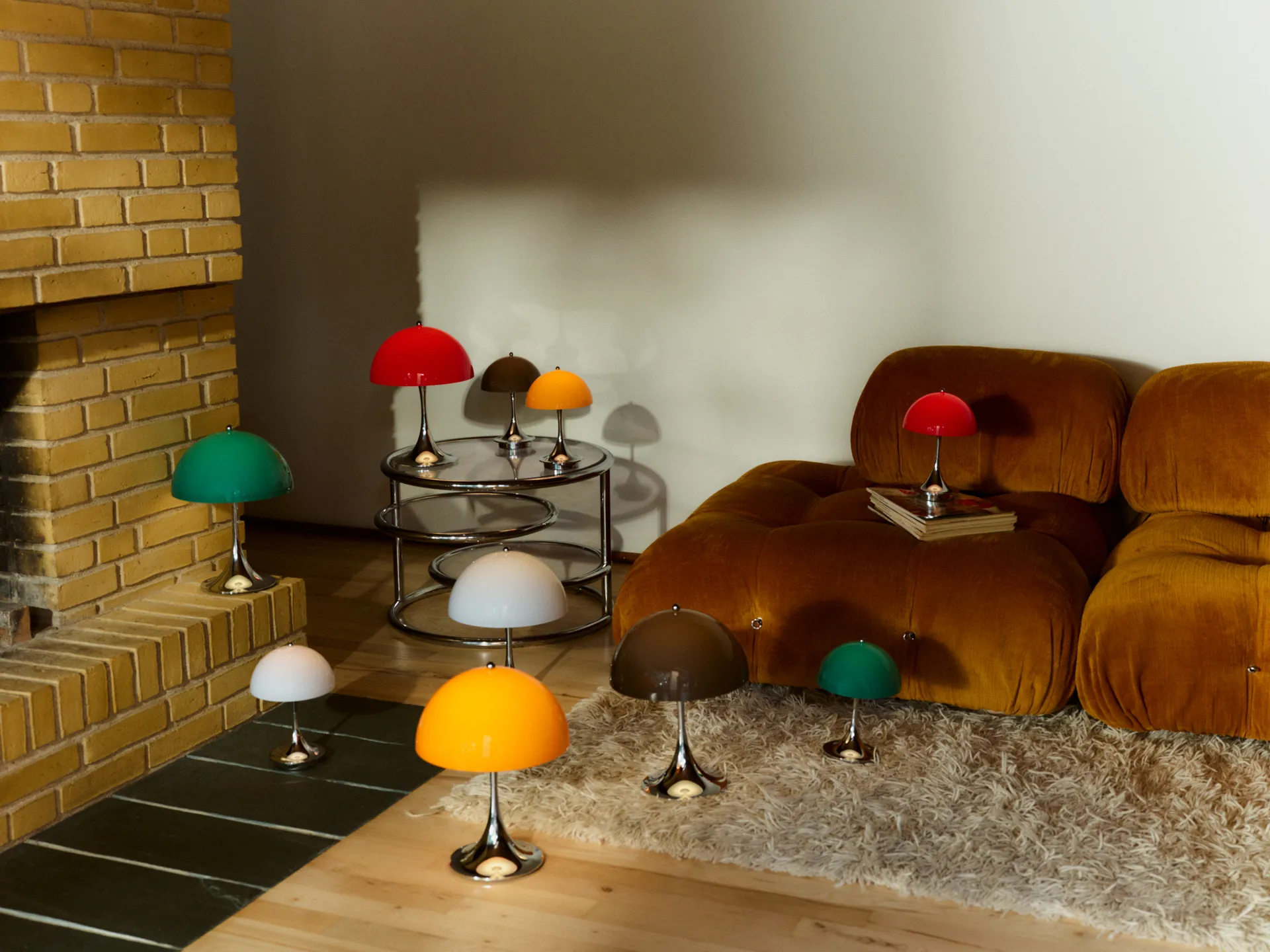 Panthella 250 portable table lamp V3, Original Opal Brown Louis Poulsen