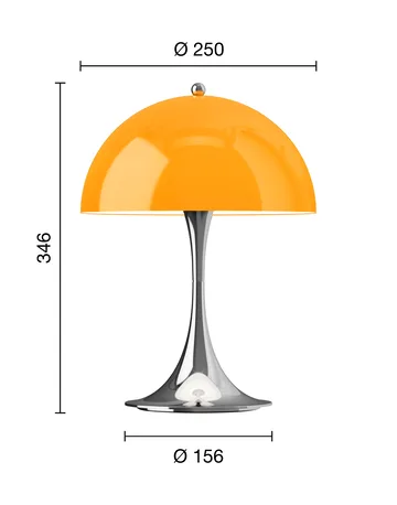 Panthella 250 portable table lamp V3 - Original Opal Orange - Louis Poulsen
