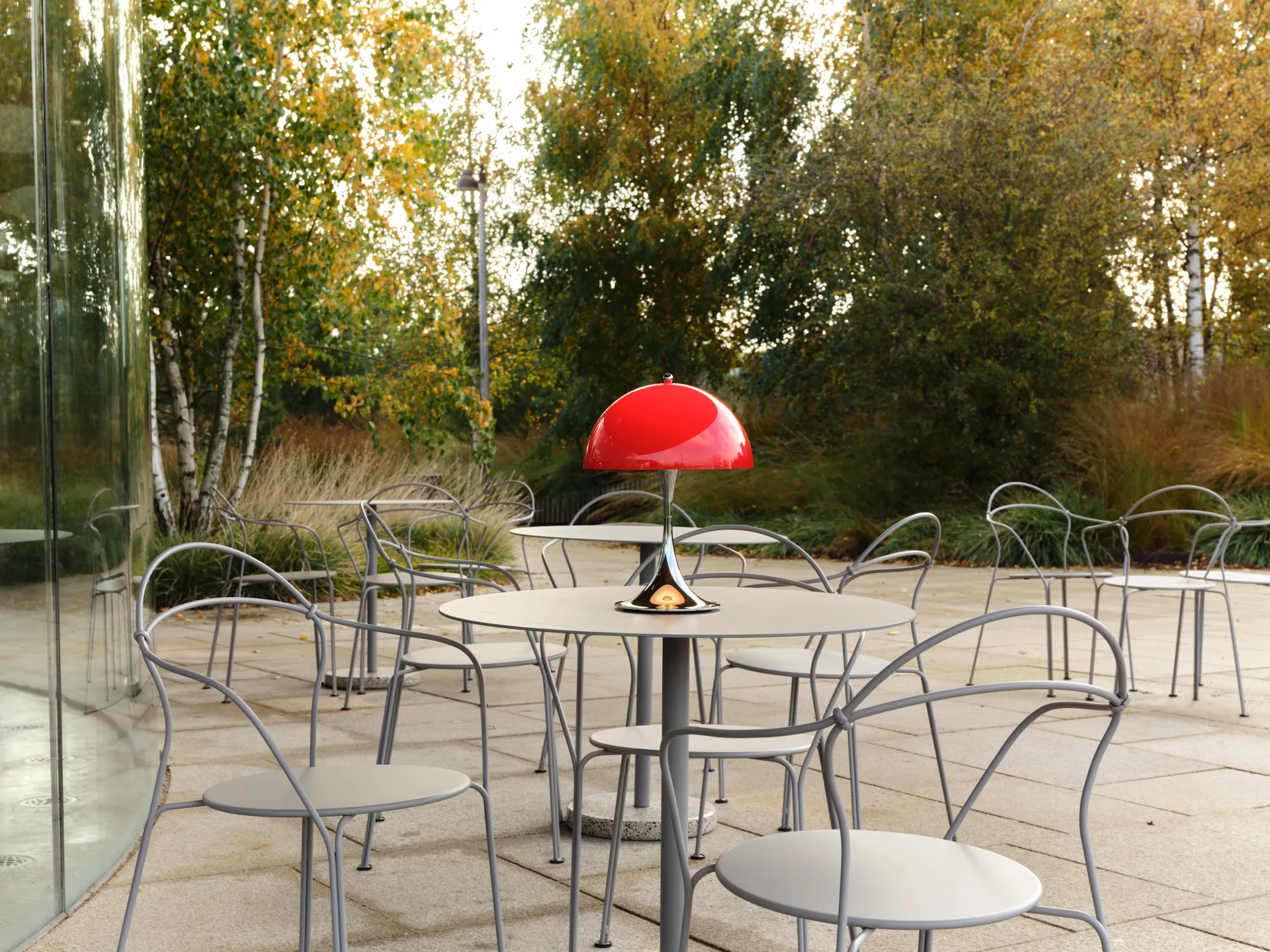 Panthella 250 portable table lamp V3, Original Opal Red Louis Poulsen