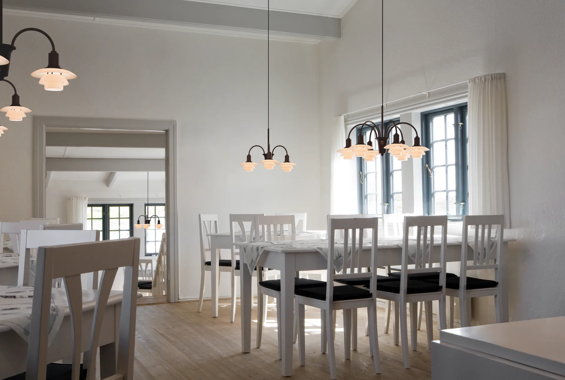 PH 1/1 Chandelier Centenary Edition chandelier, Brass-dusty terracotta, 3 arms Louis Poulsen