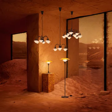 PH 1/1 Chandelier Centenary Edition chandelier - Brass-dusty terracotta, 3 arms - Louis Poulsen