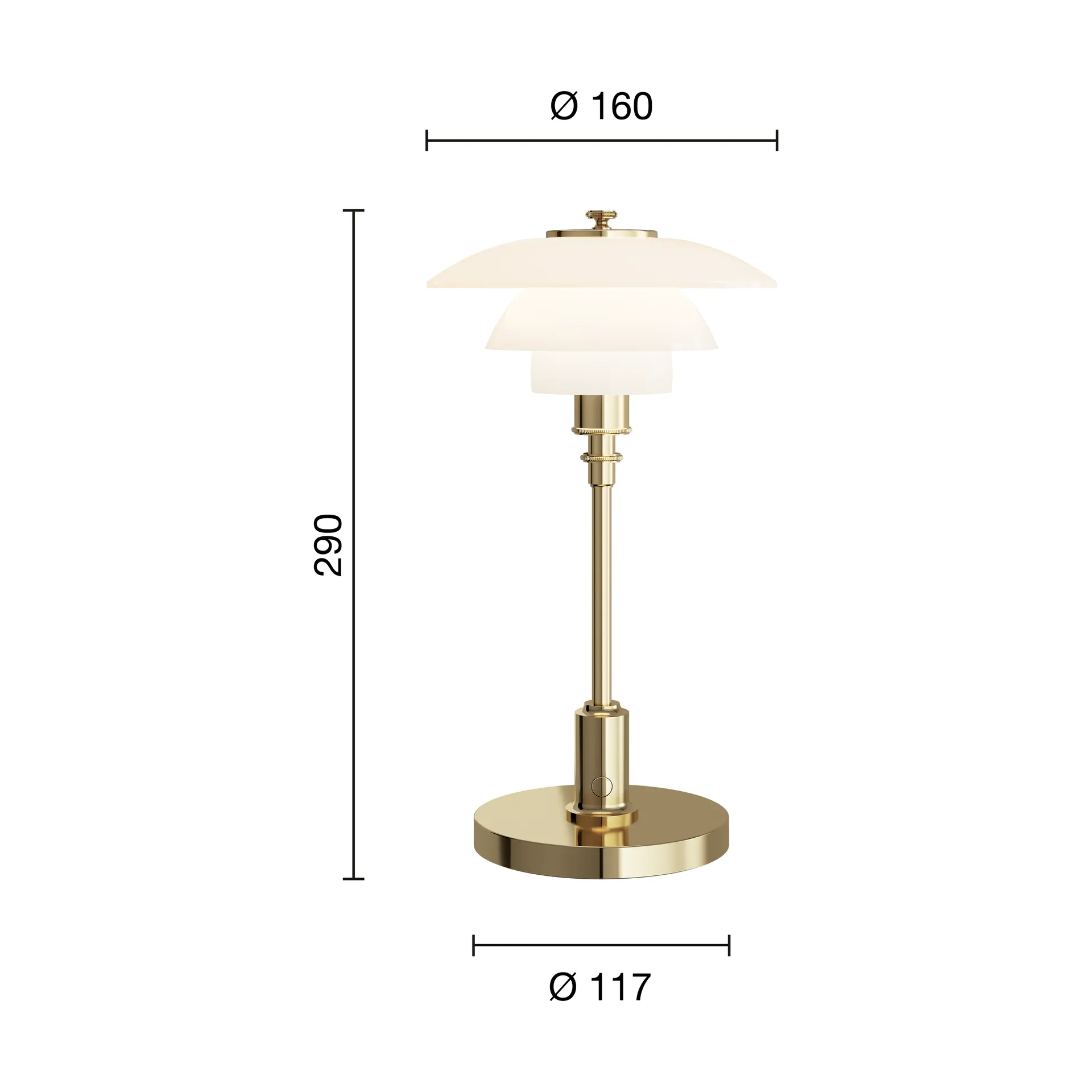 PH 1/1 portable table lamp, Brass-plated Louis Poulsen