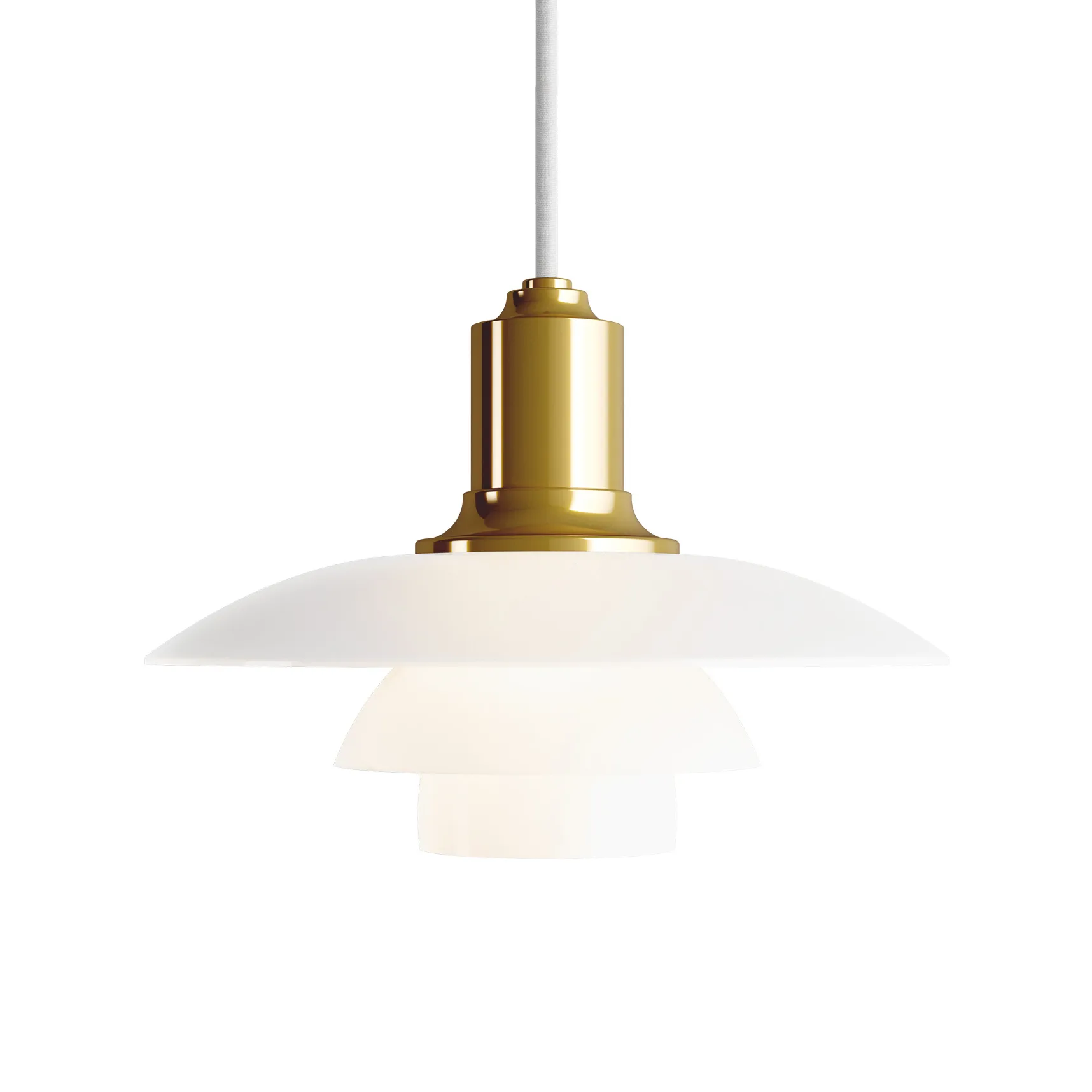 PH 2/1 pendant lamp, Brass metalized Louis Poulsen