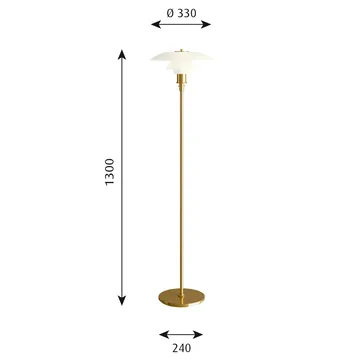 PH 3½-2½ floor lamp - Brass - Louis Poulsen