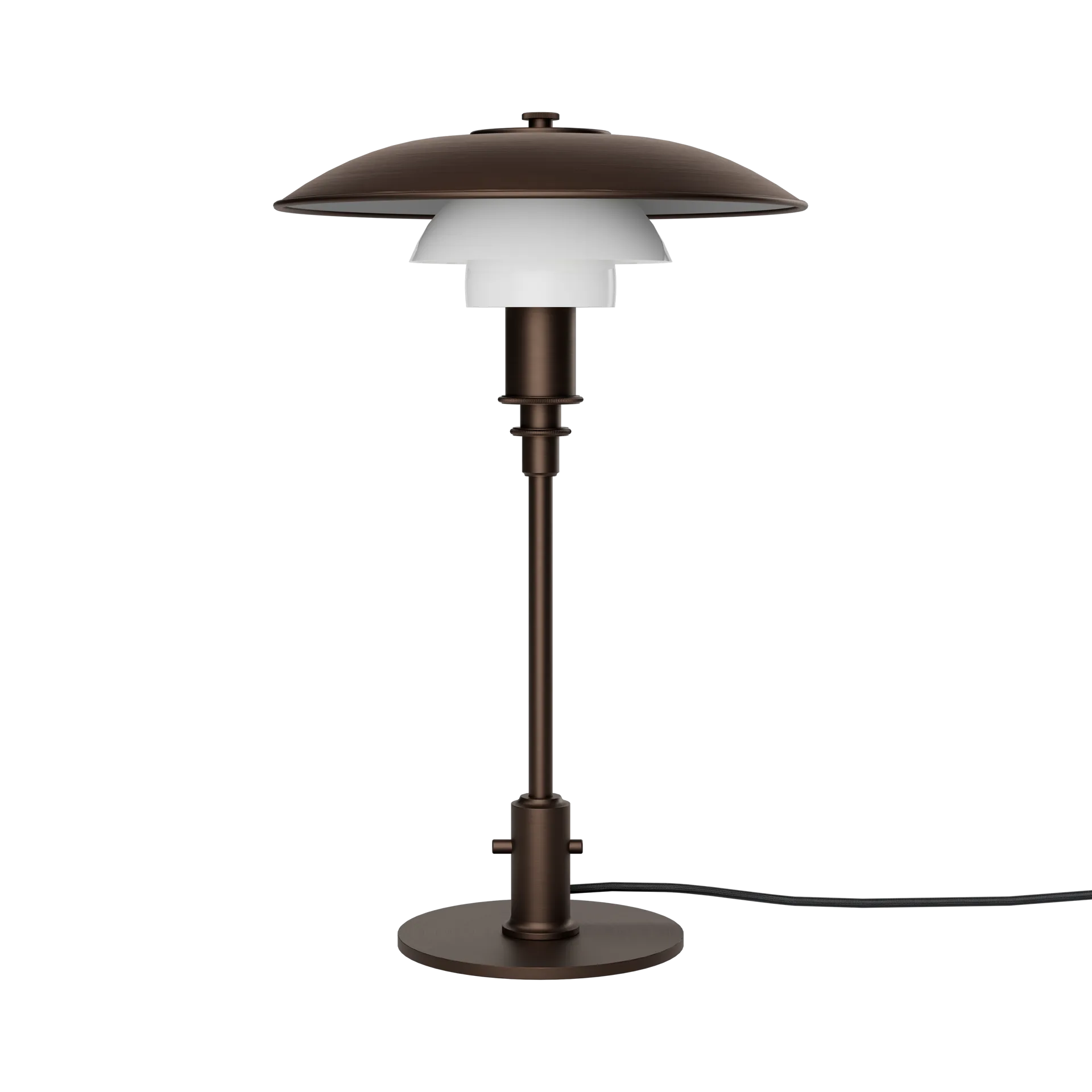 PH 3/2 Luna table lamp, Aged brass-opal glass Louis Poulsen