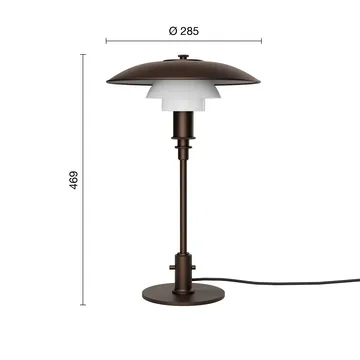 PH 3/2 Luna table lamp - Aged brass-opal glass - Louis Poulsen