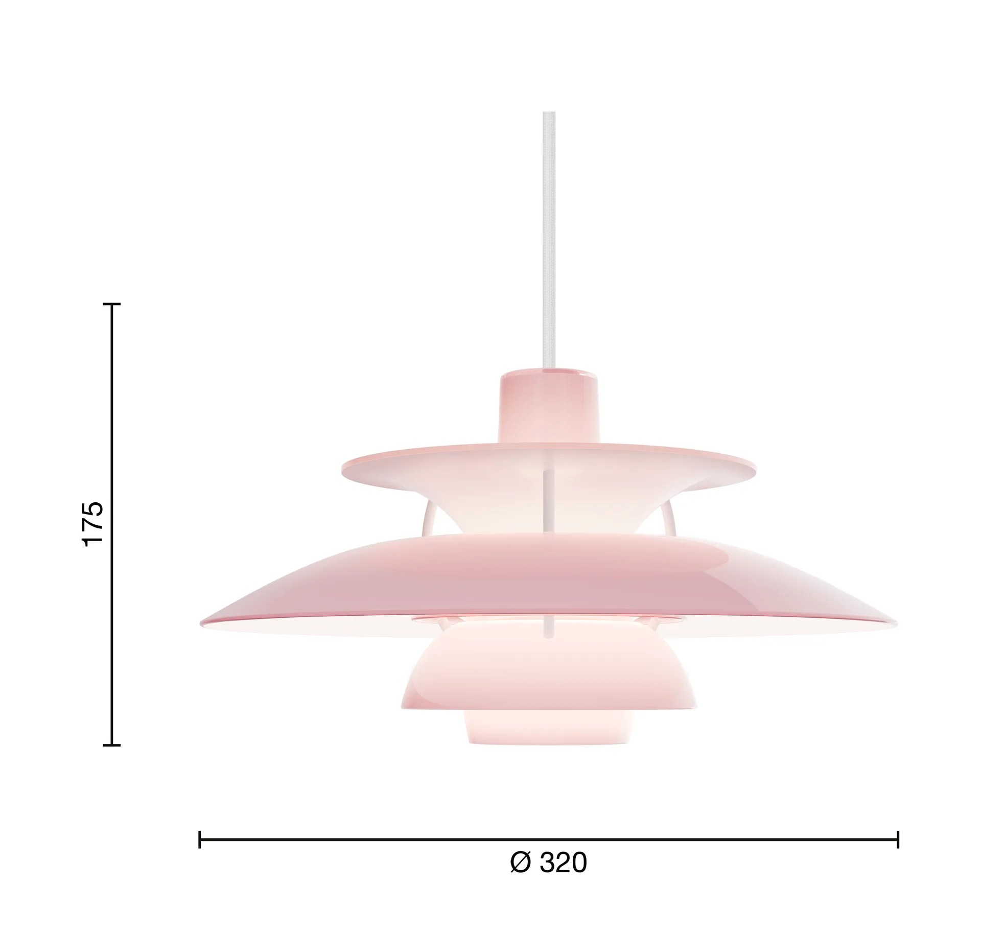 PH 5 pendant Ø32 cm, Opal pale rose Louis Poulsen