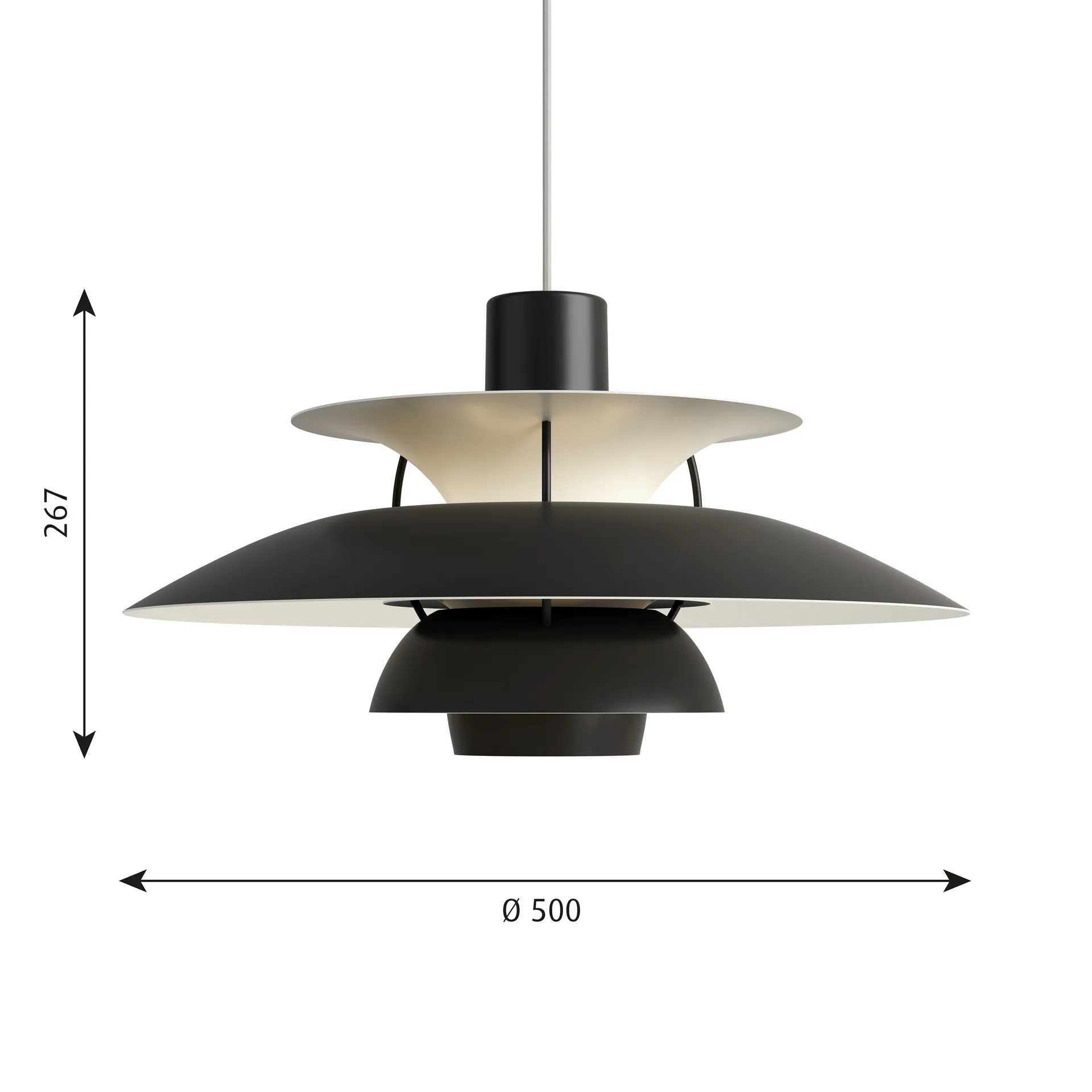 PH 5 pendant lamp, Ø500, Black Louis Poulsen