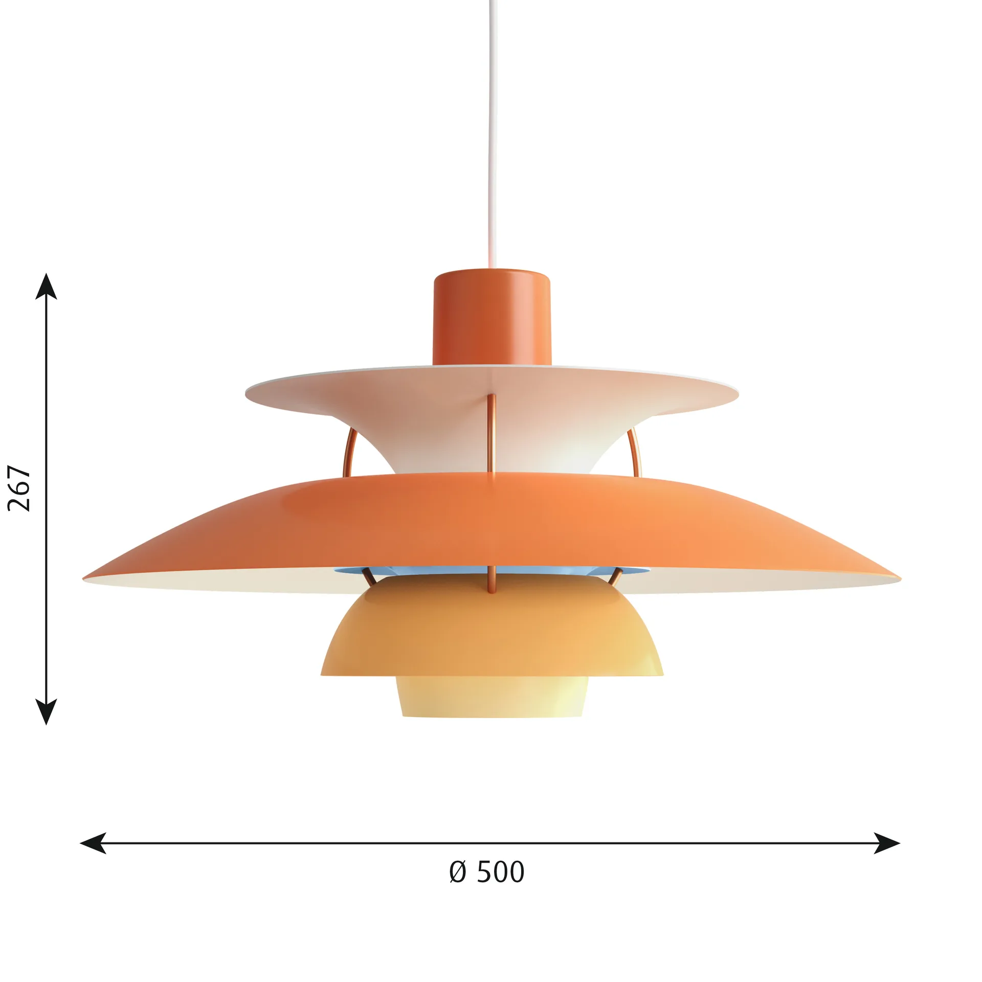 PH 5 pendant lamp, Ø500, Orange Louis Poulsen