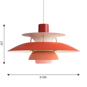 PH 5 pendant lamp - Ø500, Red - Louis Poulsen