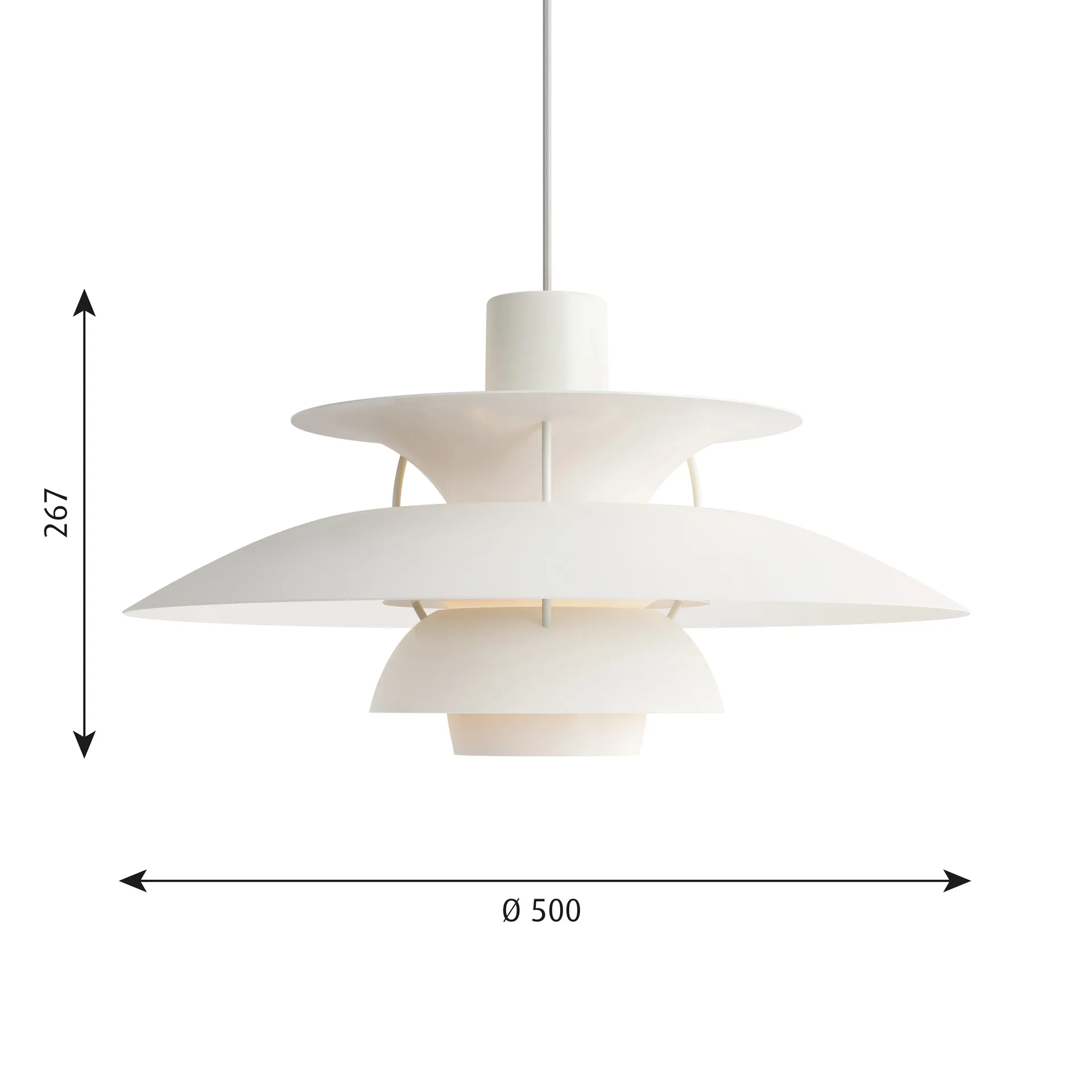 PH 5 pendant lamp, Ø500, White Louis Poulsen