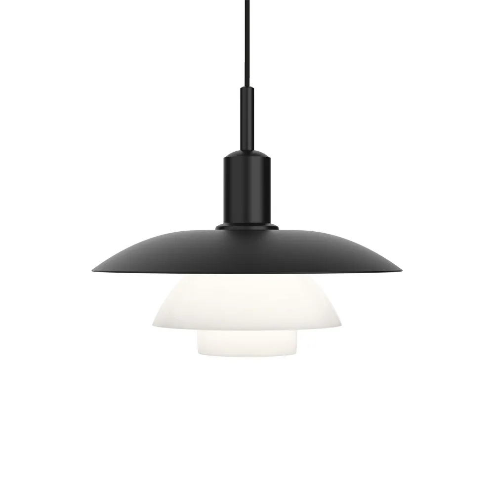 PH 5/5 LED pendant lamp, Black metal-glass Louis Poulsen