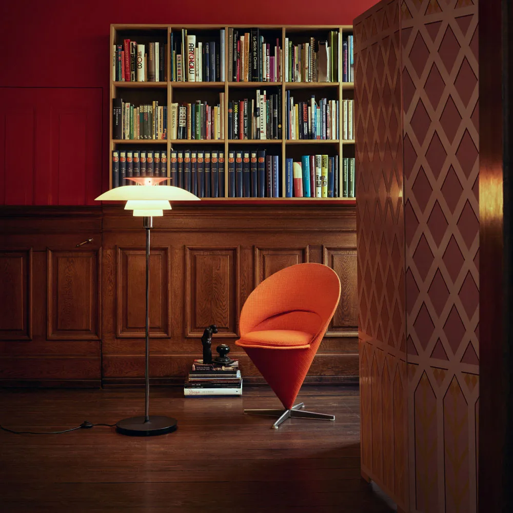 PH 80 floor lamp, Black-white opal acrylic Louis Poulsen