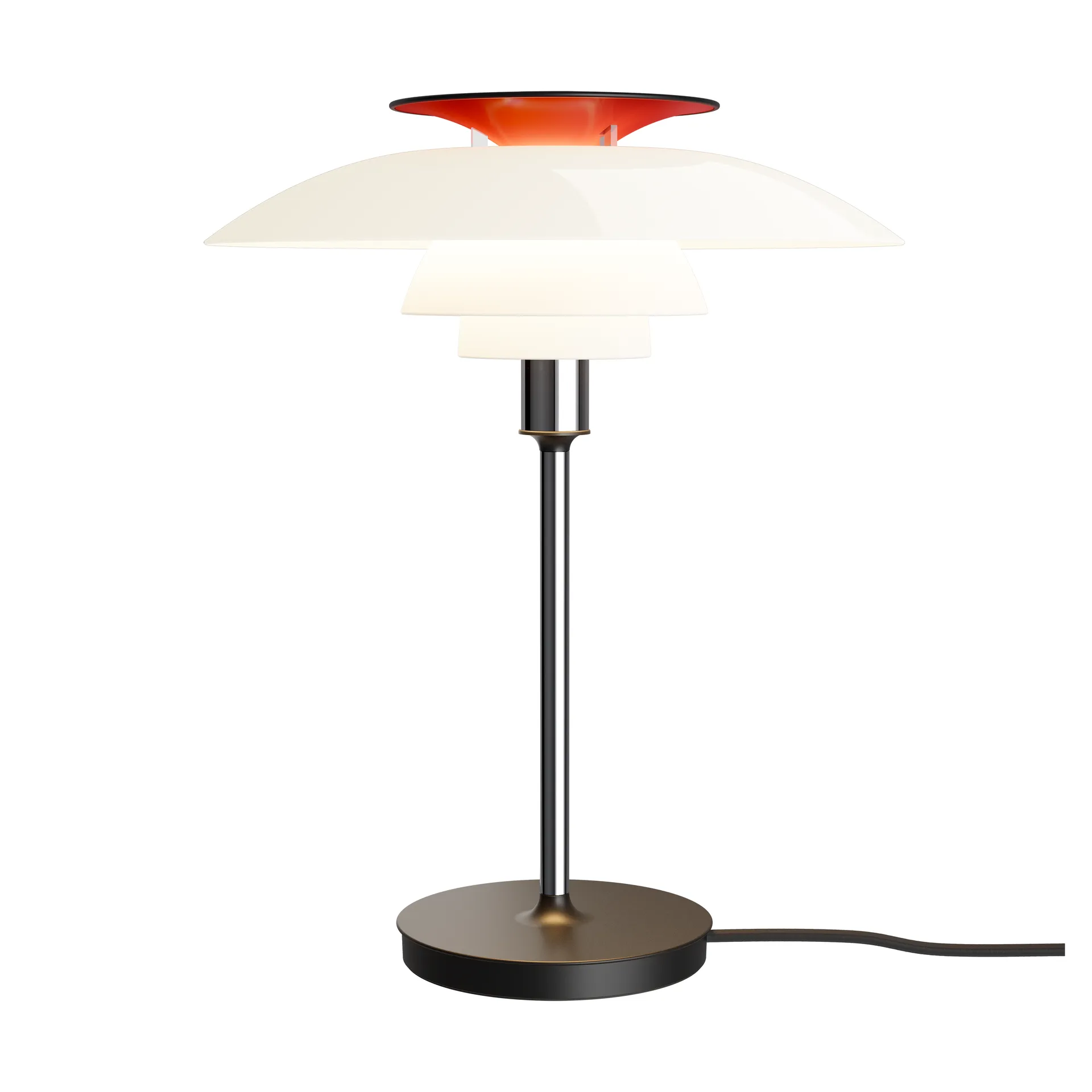 PH 80 table lamp, White opal, chrome-plated Louis Poulsen