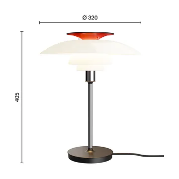 PH 80 table lamp - White opal, chrome-plated - Louis Poulsen
