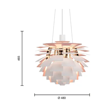 PH Artichoke Anniversary edition pendant lamp - Matte white-pale rose Ø48 cm - Louis Poulsen