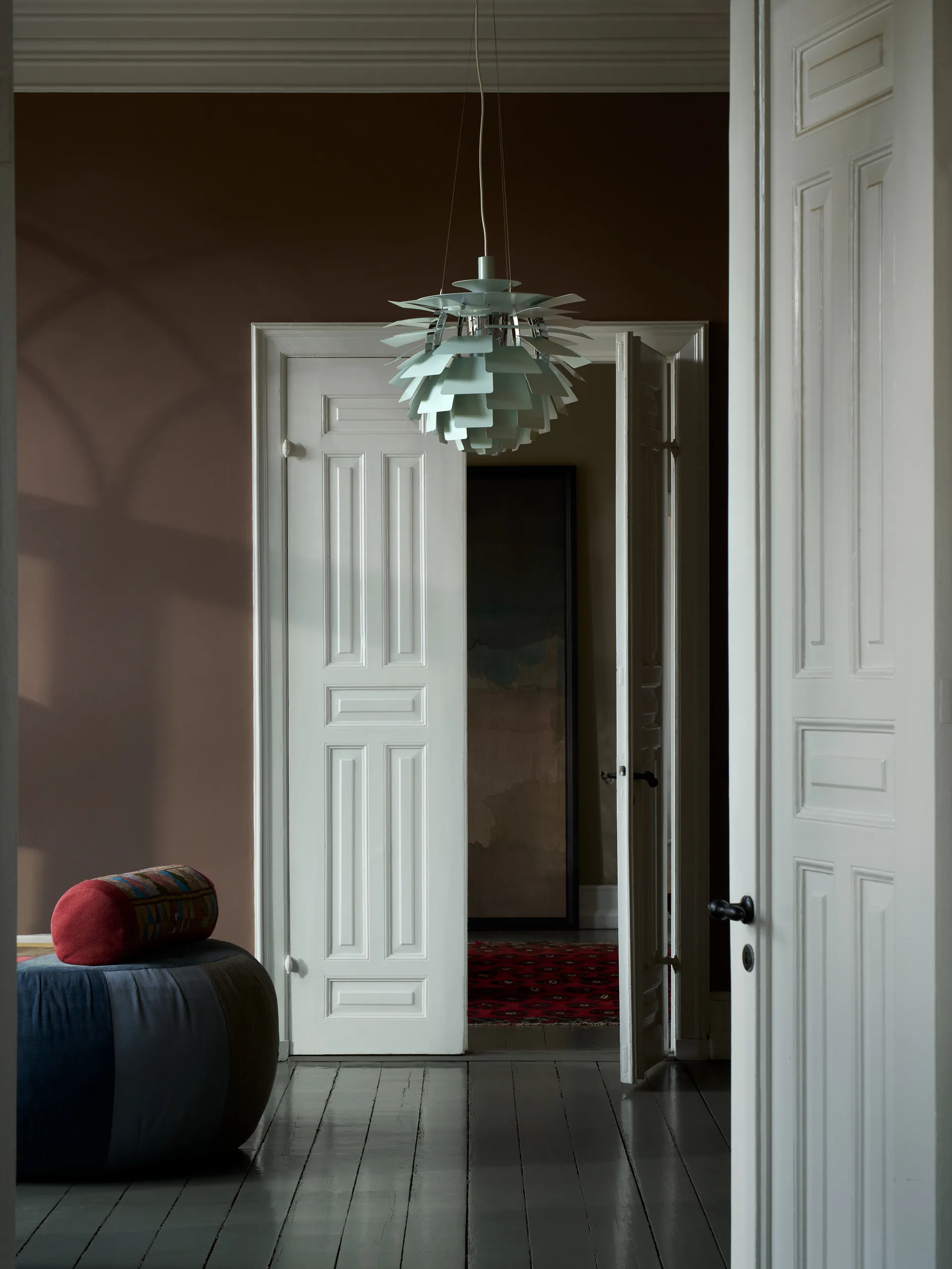 PH Artichoke pendant lamp Ø48 cm, Dusty green-high lustre chrome plated Louis Poulsen