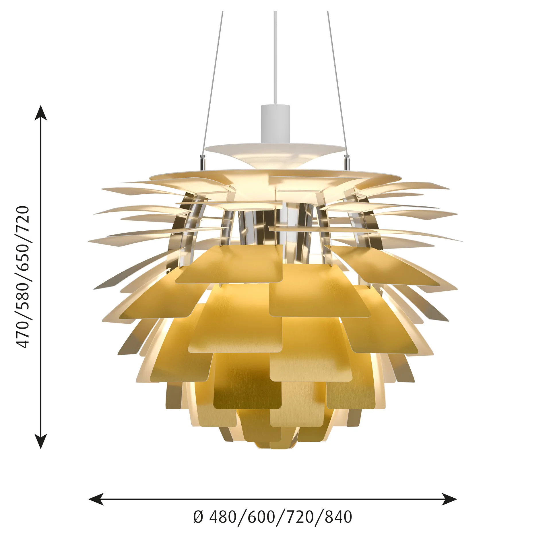 PH Artichoke pendant lamp Ø60 cm, Brass Louis Poulsen