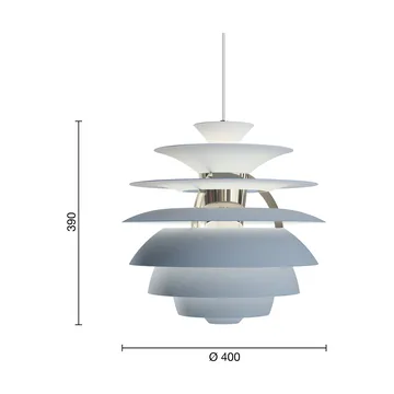 PH Snowball pendant lamp - Dusty blue-chrome - Louis Poulsen
