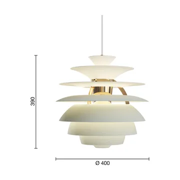 PH Snowball pendant lamp - Dusty green-brass - Louis Poulsen