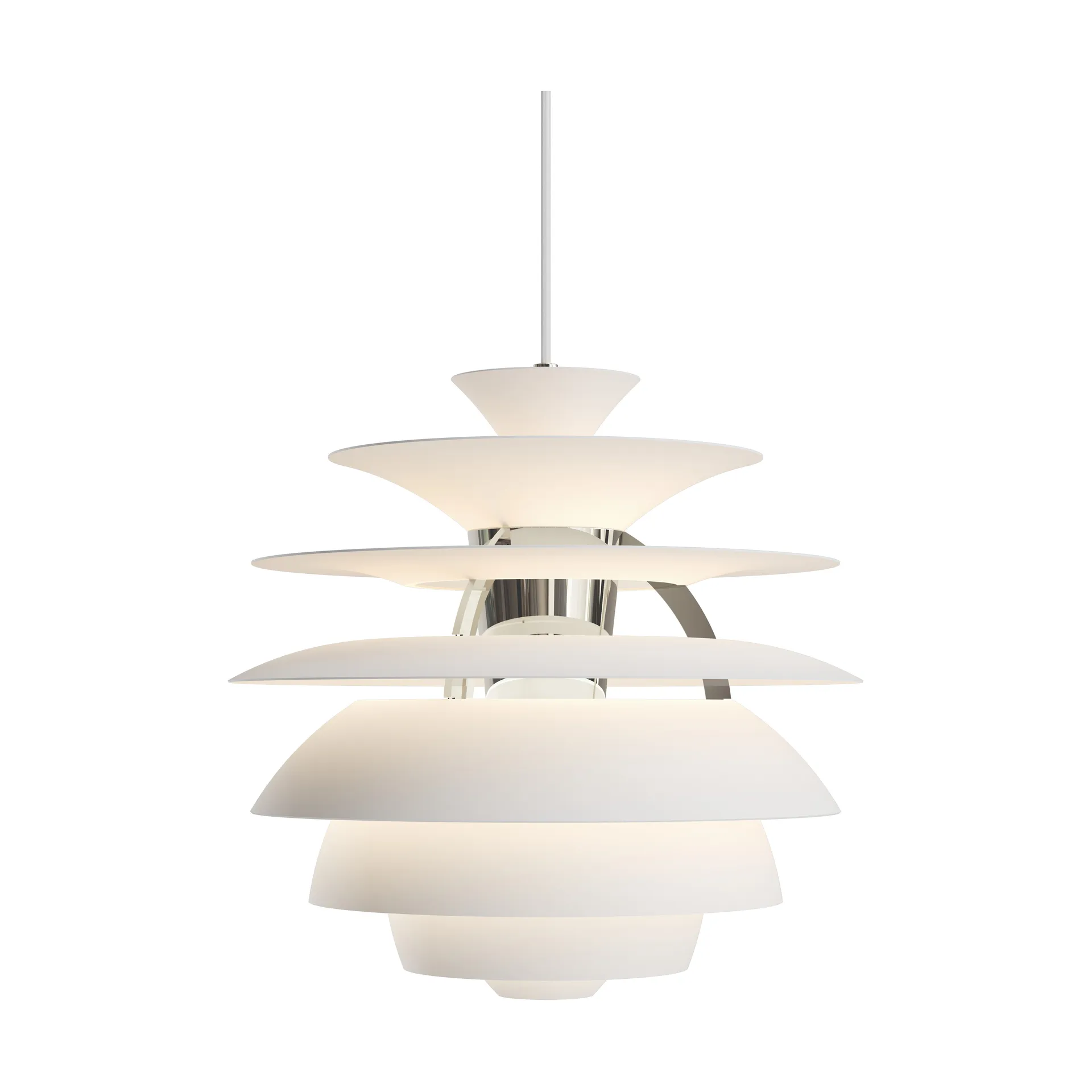 PH Snowball pendant lamp, Soft white-chrome Louis Poulsen