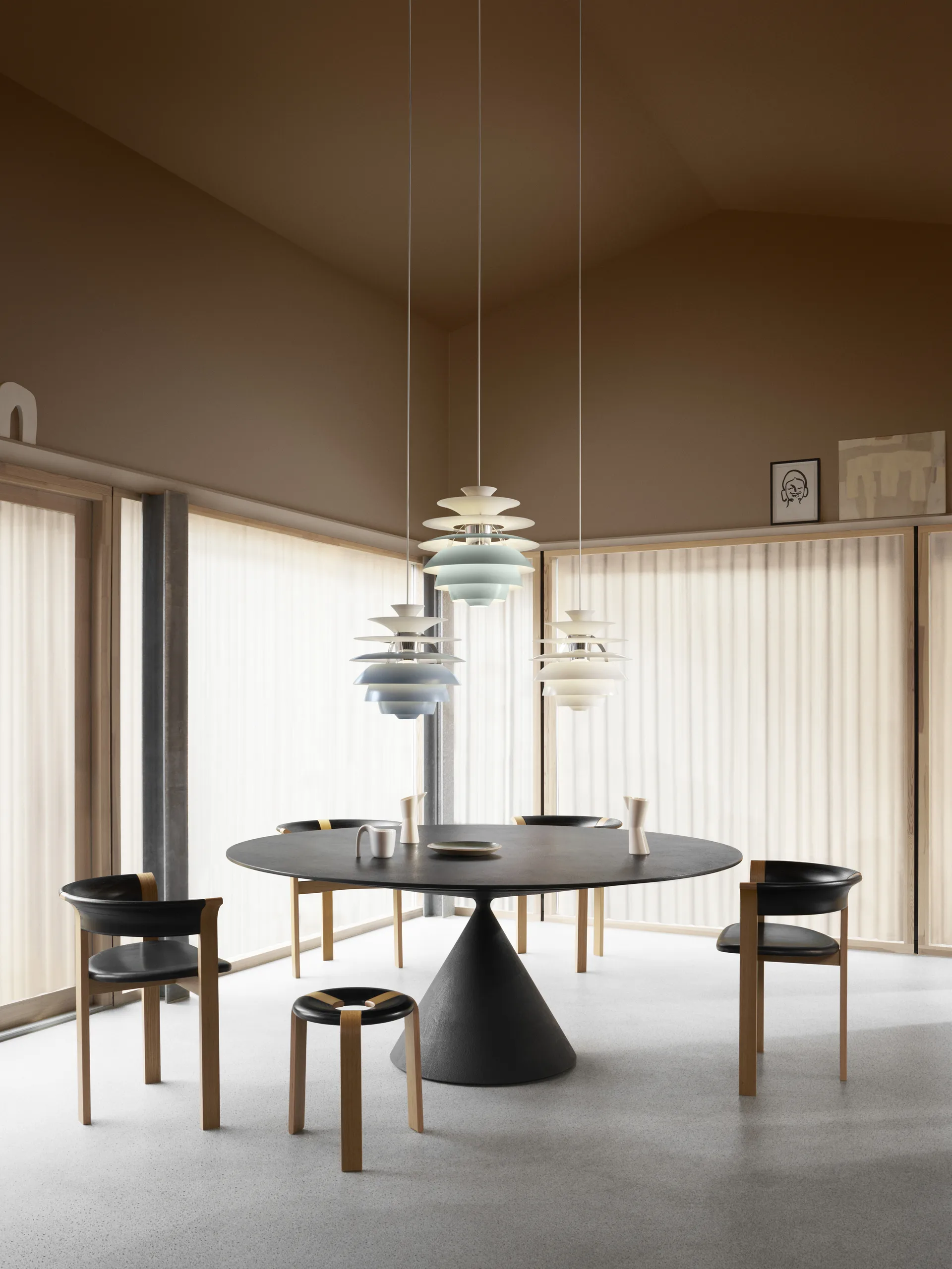 PH Snowball pendant lamp, Soft white-chrome Louis Poulsen