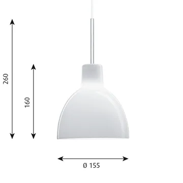 Toldbod 155 pendant lamp - White opal glass - Louis Poulsen