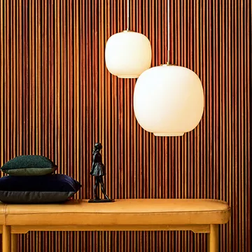 VL45 Radiohus LED pendant lamp large - Brass-white opal glass - Louis Poulsen