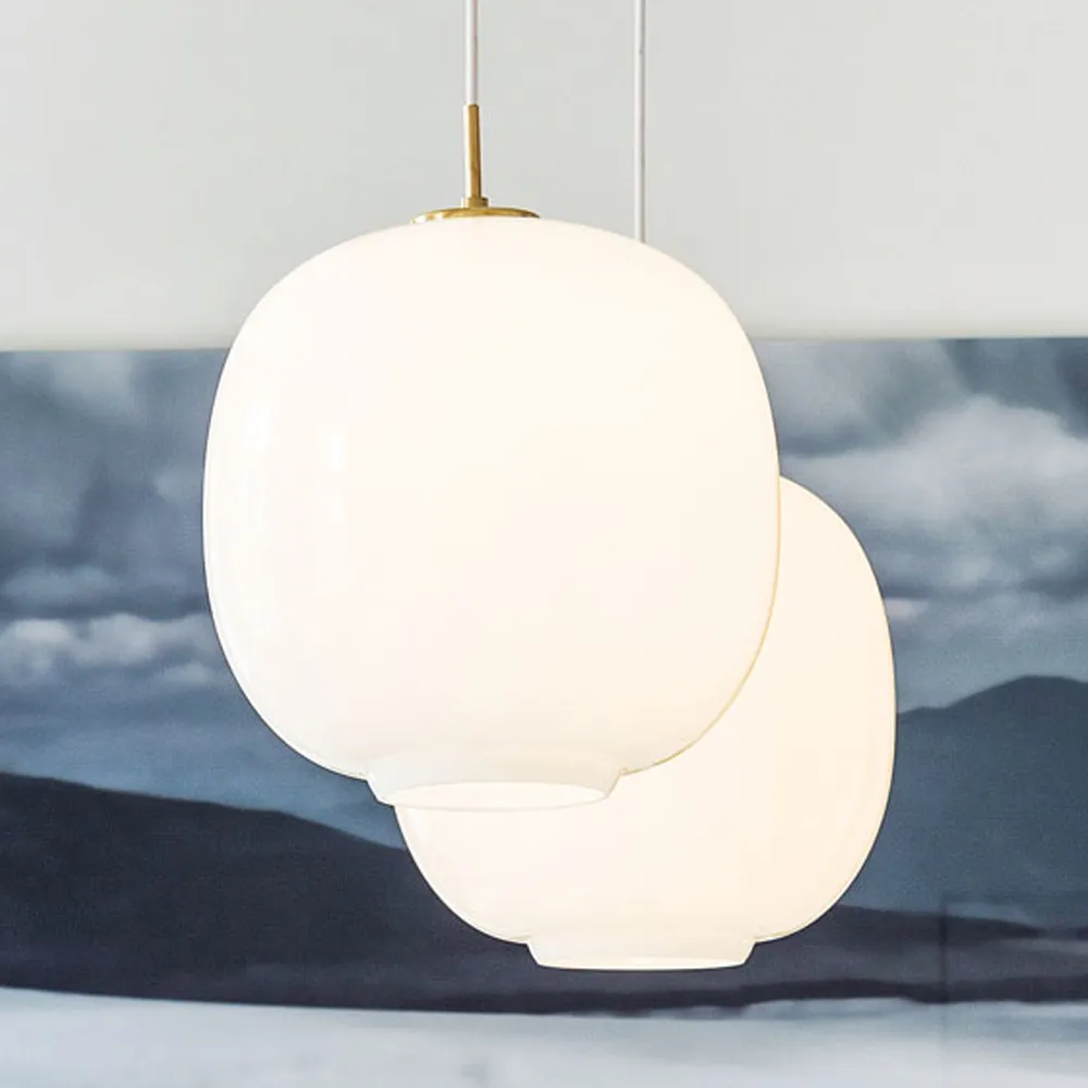 VL45 Radiohus LED pendant lamp large, Brass-white opal glass Louis Poulsen