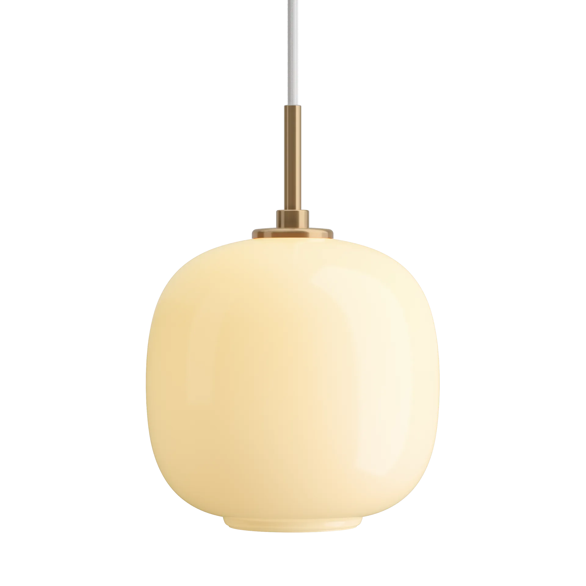 VL45 Radiohus pendant lamp Ø17.5 cm, Brass-pale yellow glass Louis Poulsen